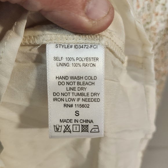 NWOT All in Favor Floral Midi Dress in Cream and Brown Sz S - Picture 7 of 9